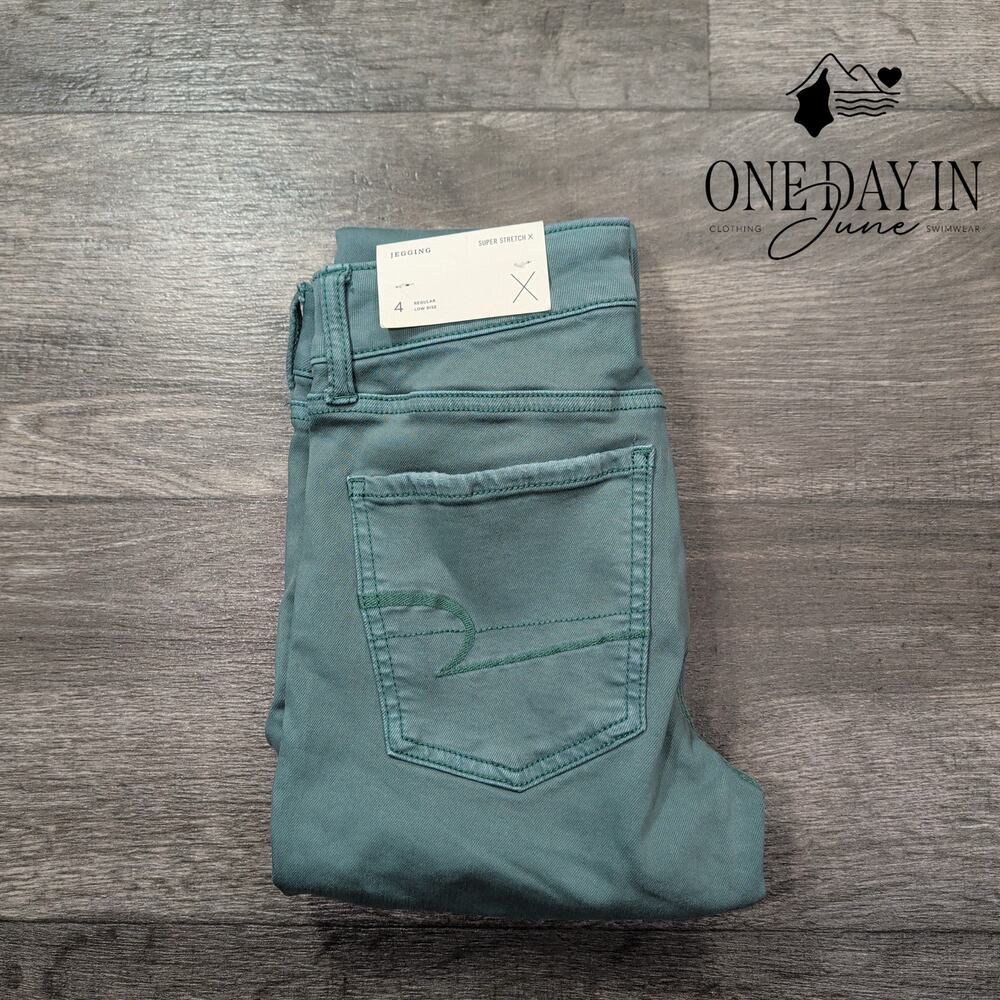American Eagle Outfitters Super Stretch X Jegging Jeans Regular Green NWT Size 4 - Picture 8 of 8